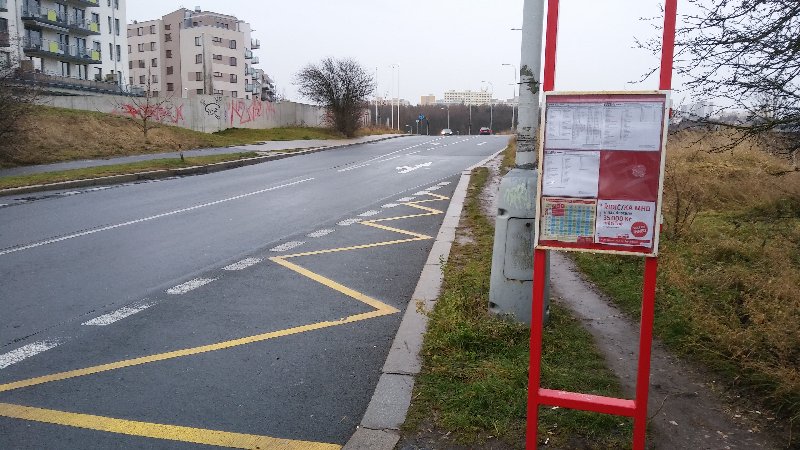 Nevyhovující přístup k zastávce Přeštická (bus)