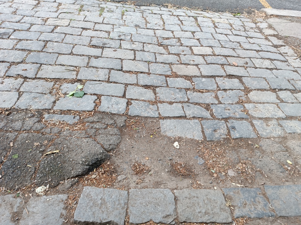 Špatný stav chodníku ve Slovenské ulici